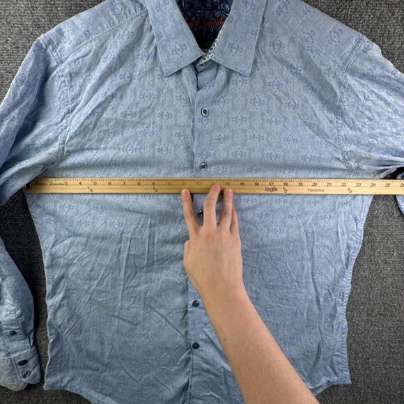 Robert Graham Long Sleeve Button Up Shirt Men Size Large Classic Blue Print - Picture 5 of 16